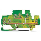 WAGO ELETTRONICA - Morsetto a due piani, per 3 conduttori.Morsetto per conduttore di terra per 6 conduttori.2,5 mm².verde-giallo