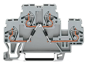 WAGO ELETTRONICA - Morsetto per componente.a due piani.con 2 diodi 1N4007.grigio