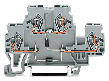 WAGO ELETTRONICA - Morsetto per componente.a due piani.con 2 diodi 1N4007.grigio