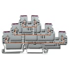 WAGO ELETTRONICA - Morsetto a tre piani.Morsetto passante per 6 conduttori.L.grigio