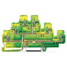 WAGO ELETTRONICA - Morsetto a tre piani.Morsetto per conduttore di terra per 6 conduttori.2,5 mm².verde-giallo 870-557