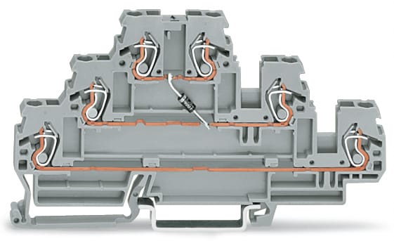 WAGO ELETTRONICA - Morsetto per componente.a tre piani.con diodo 1N4007.grigio