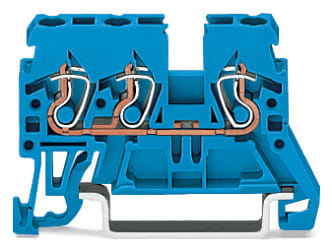 WAGO ELETTRONICA - Morsetto passante per 3 conduttori.2,5 mm².adatto per applicazioni Ex-i.blu