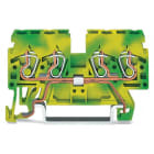 WAGO ELETTRONICA - Morsetto di terra per 4 conduttori.2,5 mm².slot per marcatura laterali.verde-giallo 870-837