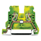 WAGO ELETTRONICA - Morsetto di terra per 2 conduttori.2,5 mm².slot per marcatura laterali.verde-giallo