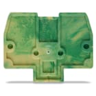 WAGO ELETTRONICA - Piastra terminale e intermedia.spessore 2 mm.per mor. per cond. di terra Ex per 2 conduttori.verde-giallo