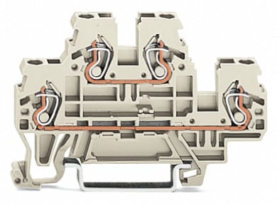 WAGO ELETTRONICA - Morsetto a due piani.Morsetto passante/passante.L/L.grigio chiaro 870-961