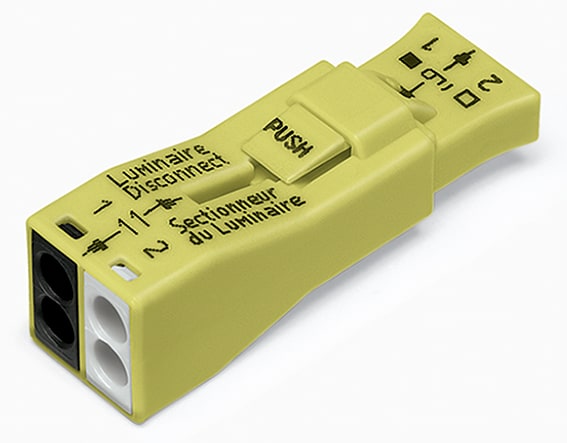 WAGO ELETTRONICA - Connettore di disconnessione per illuminotecnica.2 poli.giallo