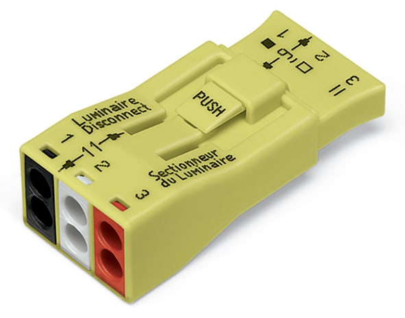 WAGO ELETTRONICA - Connettore di disconnessione per illuminotecnica.3 poli.giallo