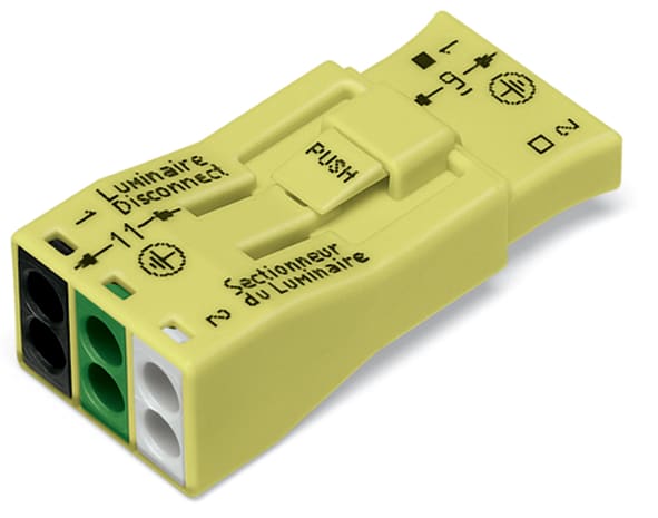 WAGO ELETTRONICA - Connettore di disconnessione per illuminotecnica.3 poli.giallo