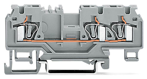 WAGO ELETTRONICA - Morsetto passante per 3 conduttori.4 mm².con presa per test.grigio