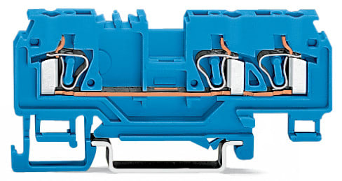 WAGO ELETTRONICA - Morsetto passante per 3 conduttori.4 mm².con presa per test.blu