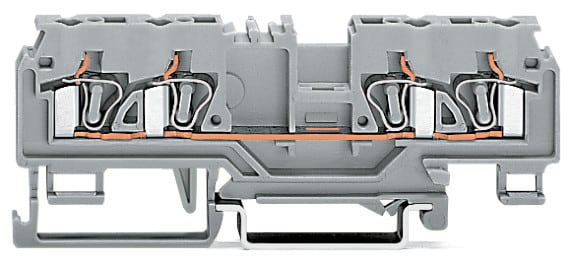 WAGO ELETTRONICA - Morsetto passante per 4 conduttori.4 mm².con presa per test.grigio