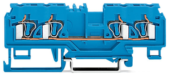 WAGO ELETTRONICA - Morsetto passante per 4 conduttori.4 mm².con presa per test.blu