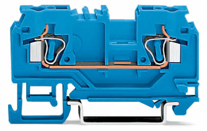 WAGO ELETTRONICA - Morsetto passante per 2 conduttori.4 mm².con presa per test.blu