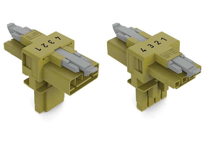 WAGO ELETTRONICA - Distributore tipo T.4 poli.Cod. B.verde chiaro 890-1632