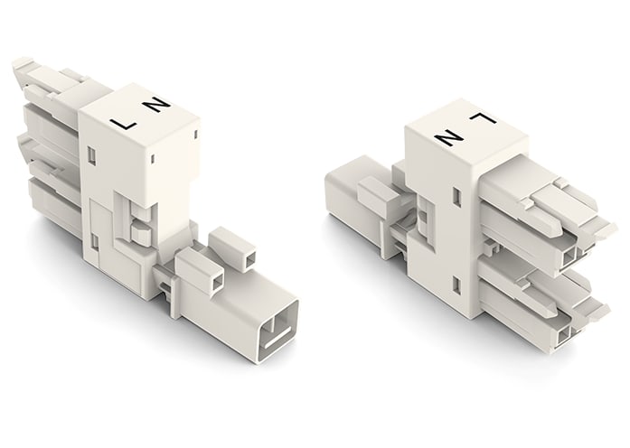WAGO ELETTRONICA - Distributore tipo h.2 poli.Cod. A.bianco