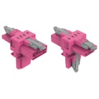 WAGO ELETTRONICA - Distributore tipo T.4 poli.Cod. B.rosa