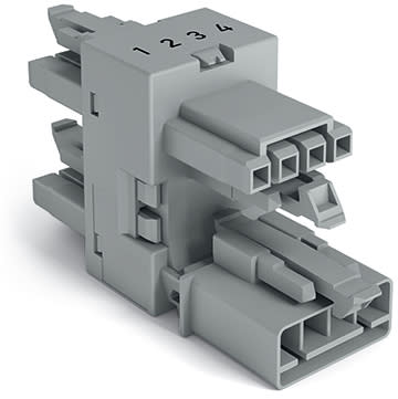 WAGO ELETTRONICA - connettore distribuzione a 3 vie.4 poli.Cod. B.grigio
