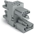 WAGO ELETTRONICA - connettore distribuzione a 3 vie.4 poli.Cod. B.grigio