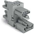 WAGO ELETTRONICA - connettore distribuzione a 3 vie.4 poli.Cod. B.grigio