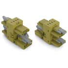 WAGO ELETTRONICA - connettore distribuzione a 3 vie.4 poli.Cod. B.verde chiaro