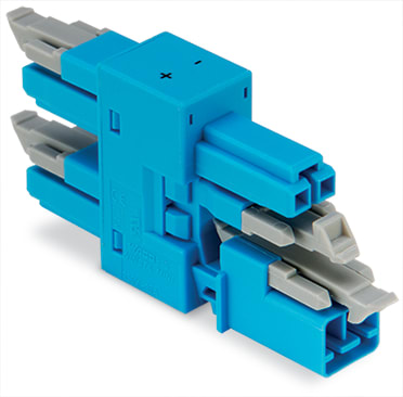 WAGO ELETTRONICA - connettore distribuzione a 3 vie.2 poli.Cod. I.blu