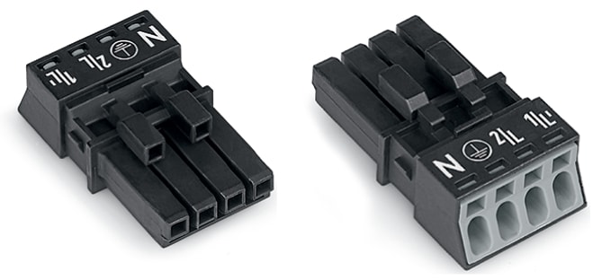 WAGO ELETTRONICA - Presa.4 poli.Cod. A.nero 890-204