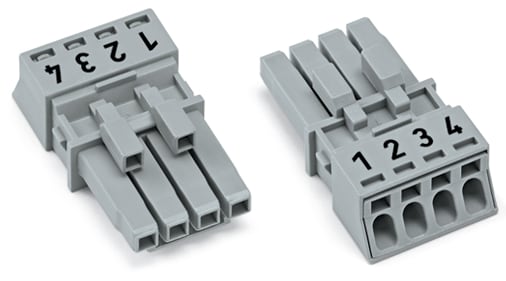 WAGO ELETTRONICA - Presa.4 poli.Cod. B.grigio 890-244