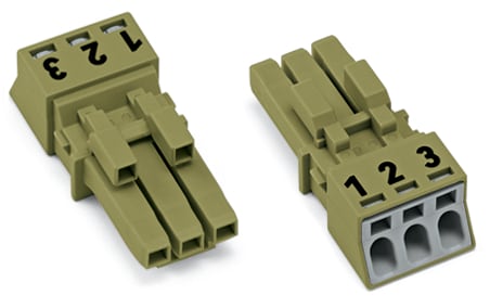 WAGO ELETTRONICA - Presa.3 poli.Cod. B.verde chiaro