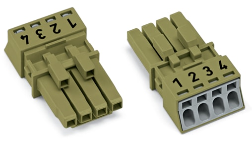 WAGO ELETTRONICA - Presa.4 poli.Cod. B.verde chiaro 890-264