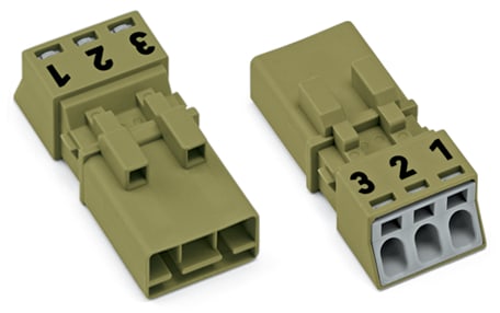 WAGO ELETTRONICA - Spina.3 poli.Cod. B.verde chiaro 890-273