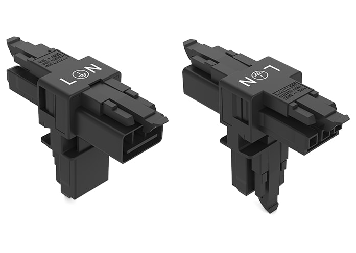 WAGO ELETTRONICA - Distributore tipo T.3 poli.Cod. A.nero