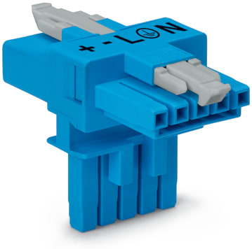 WAGO ELETTRONICA - Distributore tipo T.5 poli.Cod. I.blu