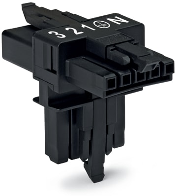 WAGO ELETTRONICA - Distributore tipo T.5 poli.Cod. A.nero 890-622