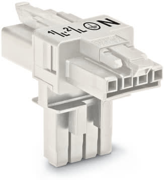 WAGO ELETTRONICA - Distributore tipo T.4 poli.Cod. A.bianco 890-676