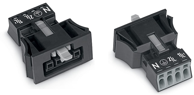 WAGO ELETTRONICA - Presa con innesto a scatto.4 poli.Cod. A.nero 890-704