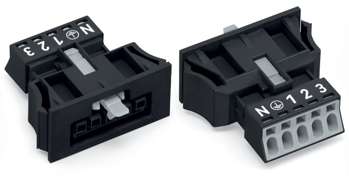 WAGO ELETTRONICA - Presa con innesto a scatto.5 poli.Cod. A.nero 890-705