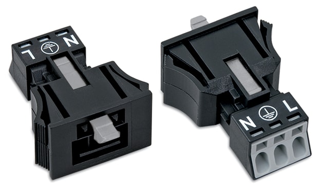 WAGO ELETTRONICA - Spina con innesto a scatto.3 poli.Cod. A.nero