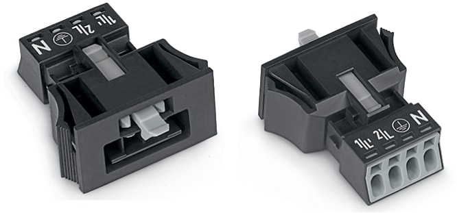 WAGO ELETTRONICA - Spina con innesto a scatto.4 poli.Cod. A.nero 890-714