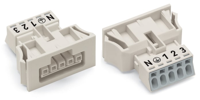 WAGO ELETTRONICA - Presa con innesto a scatto.senza leva di bloccaggio.5 poli.bianco 890-725/006-000