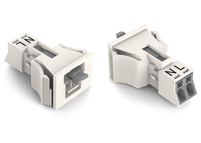 WAGO ELETTRONICA - Spina con innesto a scatto.2 poli.Cod. A.bianco