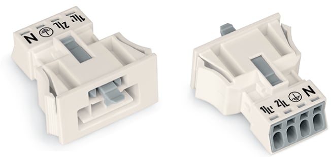 WAGO ELETTRONICA - Spina con innesto a scatto.4 poli.Cod. A.bianco 890-734