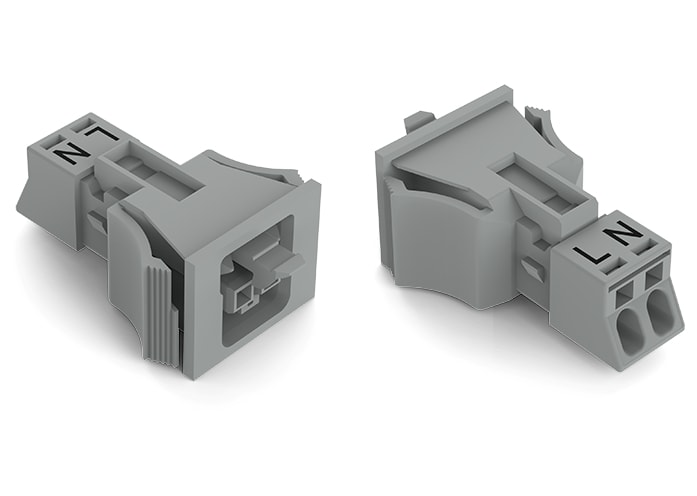 WAGO ELETTRONICA - Presa con innesto a scatto.2 poli.Cod. B.grigio 890-742/060-000