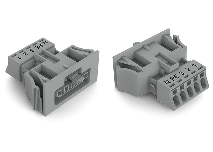 WAGO ELETTRONICA - Presa con innesto a scatto.5 poli.Cod. B.grigio 890-745/062-000