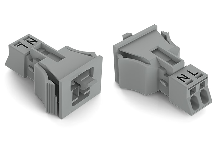 WAGO ELETTRONICA - Spina con innesto a scatto.2 poli.Cod. B.grigio