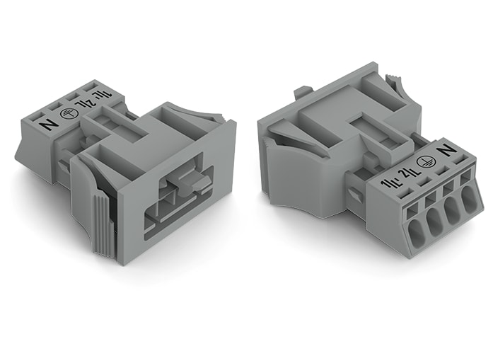 WAGO ELETTRONICA - Spina con innesto a scatto.4 poli.Cod. B.grigio 890-754/060-000
