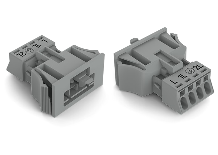 WAGO ELETTRONICA - Spina con innesto a scatto.4 poli.Cod. B.grigio 890-754/064-000