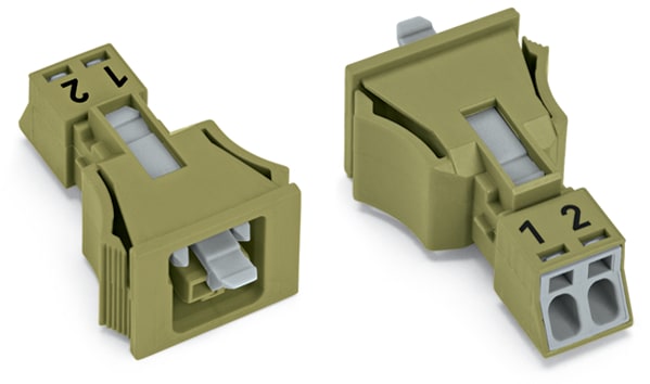 WAGO ELETTRONICA - Presa con innesto a scatto.2 poli.Cod. B.verde chiaro 890-762