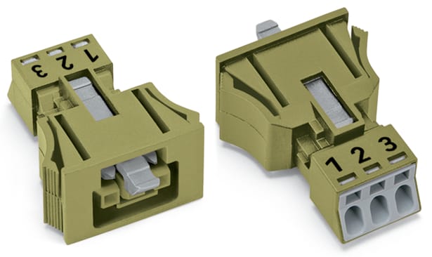 WAGO ELETTRONICA - Presa con innesto a scatto.3 poli.Cod. B.verde chiaro 890-763